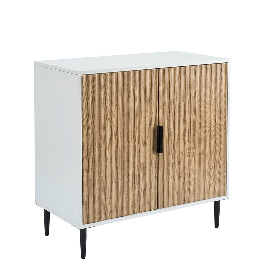 Dusklia - Evie Small Sideboard - White/Wood Effect
