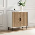 Dusklia - Evie Small Sideboard - White/Wood Effect