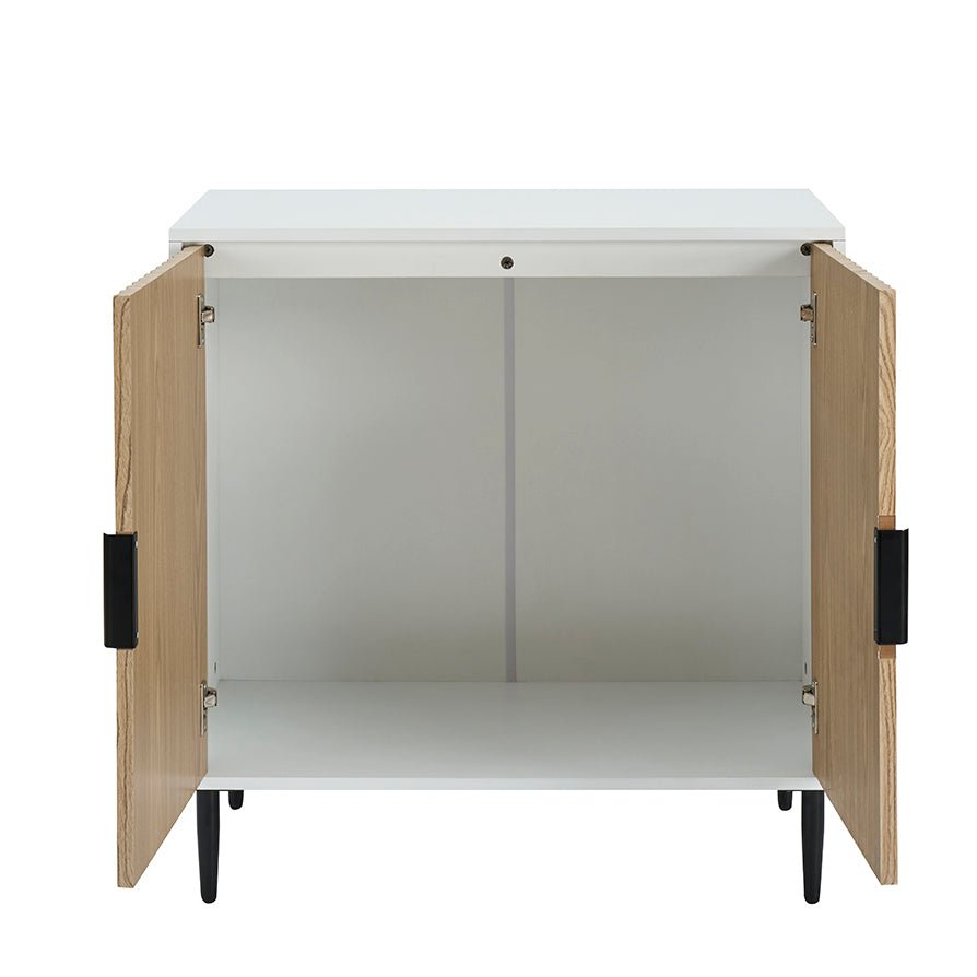 Dusklia - Evie Small Sideboard - White/Wood Effect