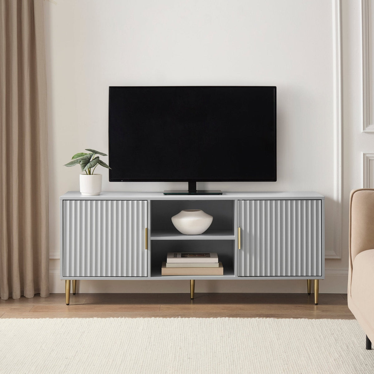 Dusklia - Evie TV Stand for TVs up to 65- Grey