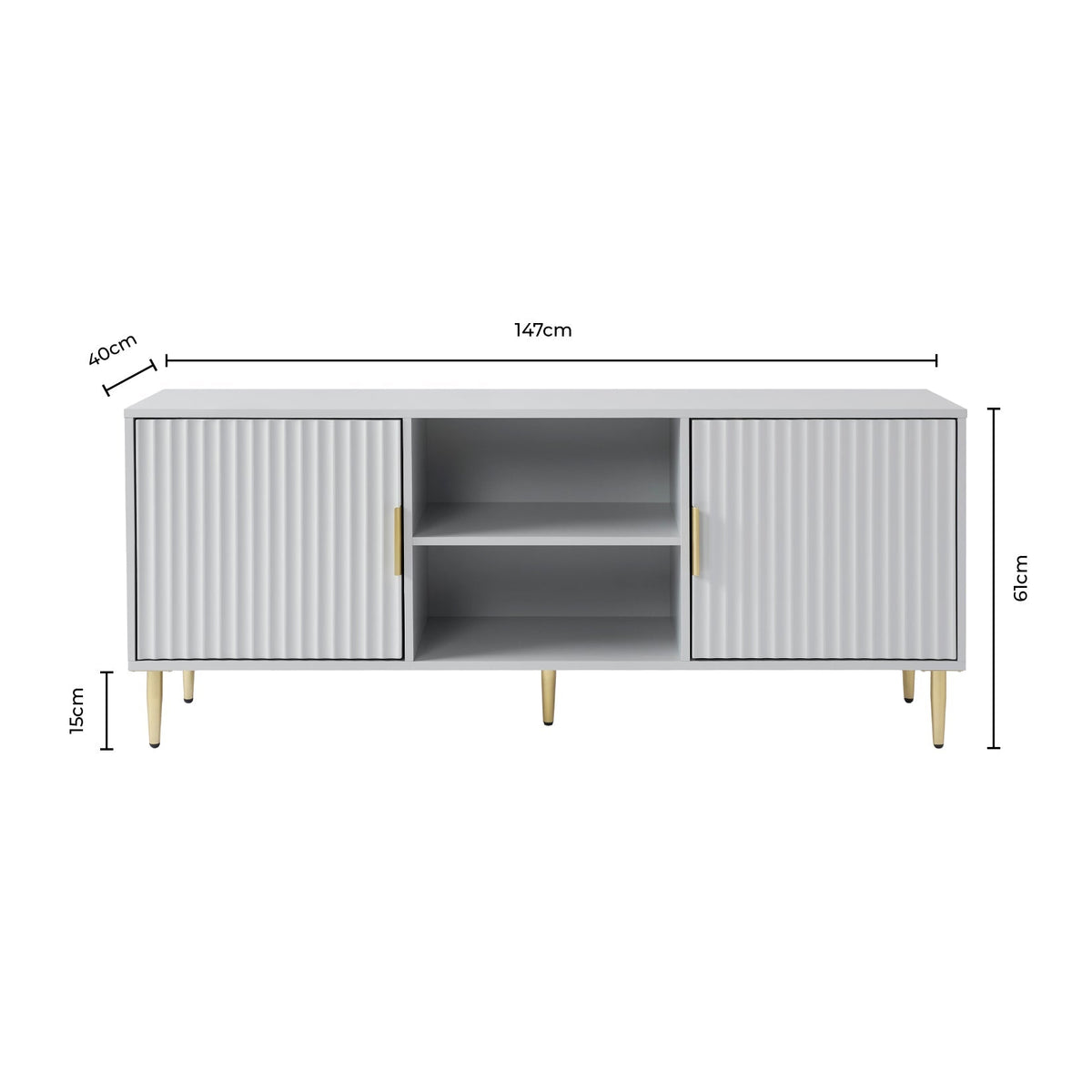 Dusklia - Evie TV Stand for TVs up to 65- Wood Effect