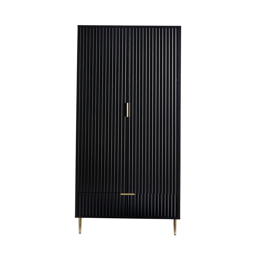 Dusklia - Evie 2 Door Wardrobe with Drawer - Black