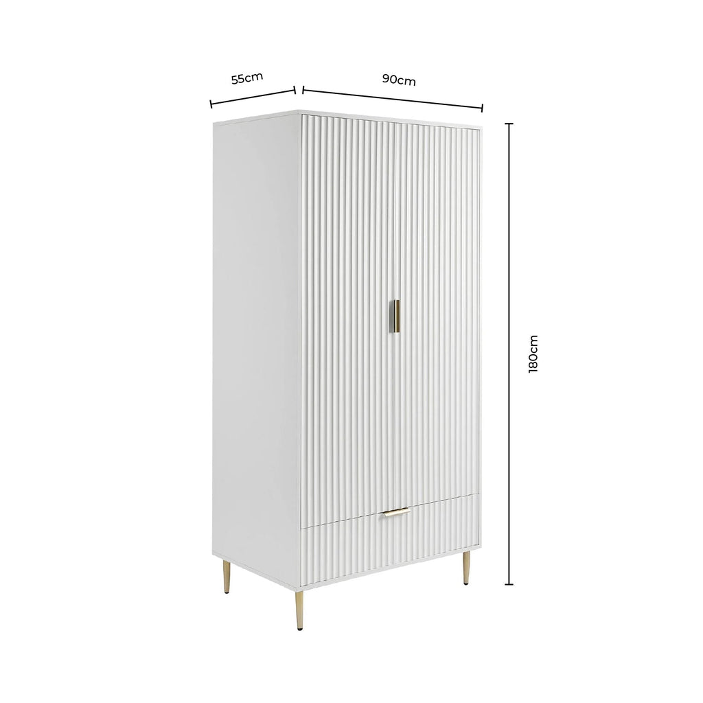 Dusklia - Evie 2 Door Wardrobe with Drawer - Black