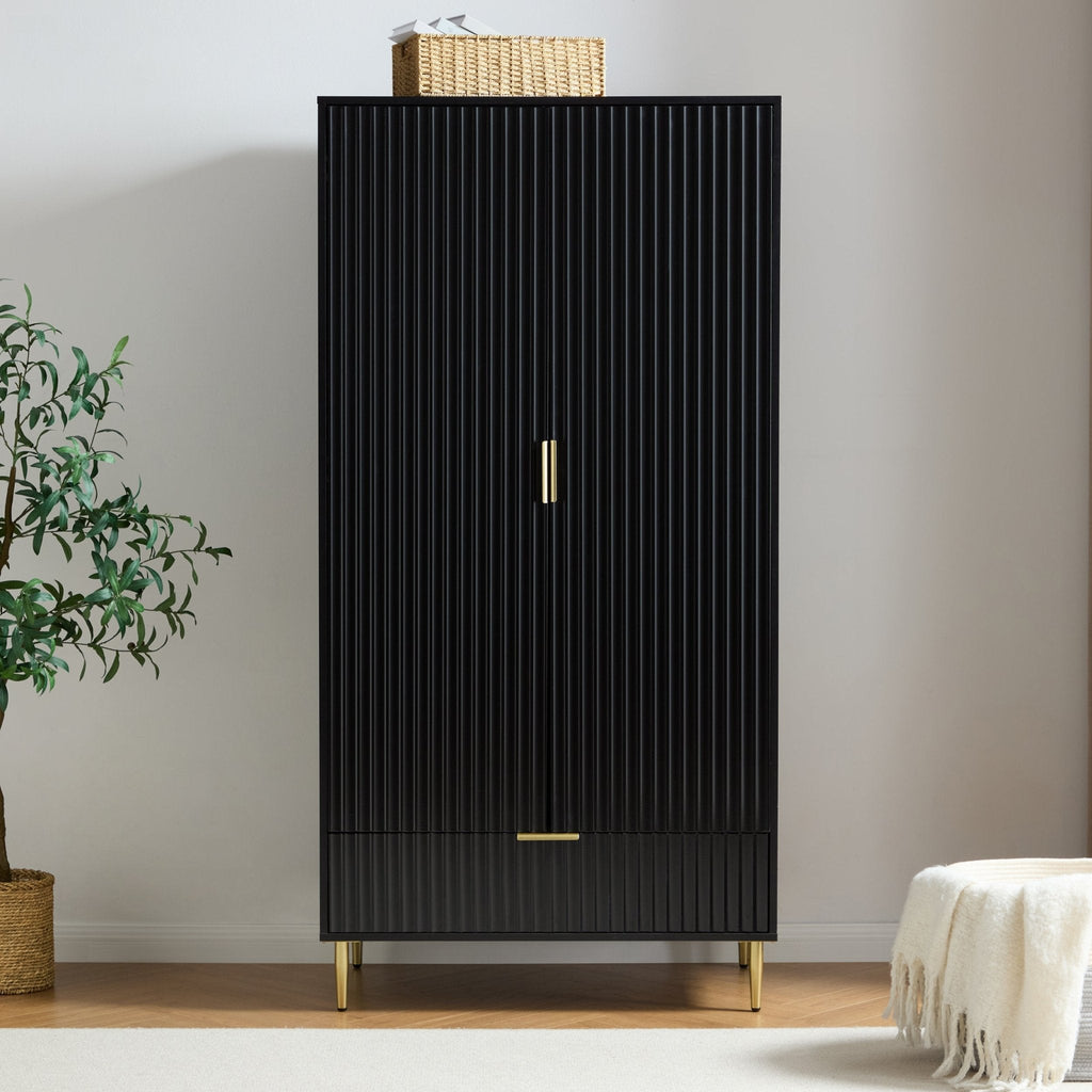 Dusklia - Evie 2 Door Wardrobe with Drawer - Black