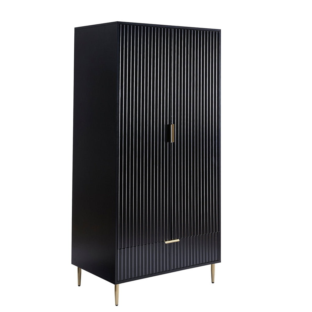 Dusklia - Evie 2 Door Wardrobe with Drawer - Black