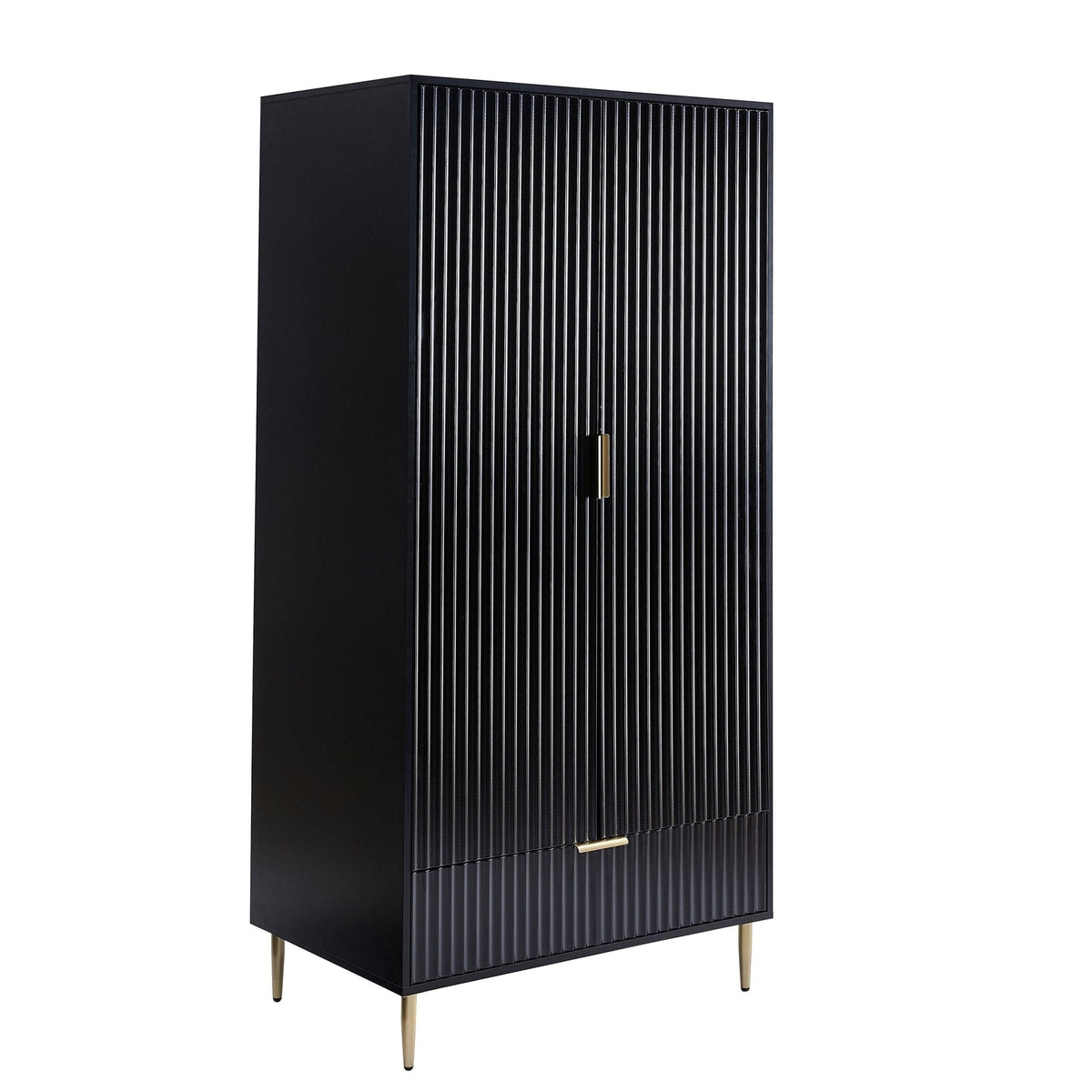Dusklia - Evie 2 Door Wardrobe with Drawer - Black