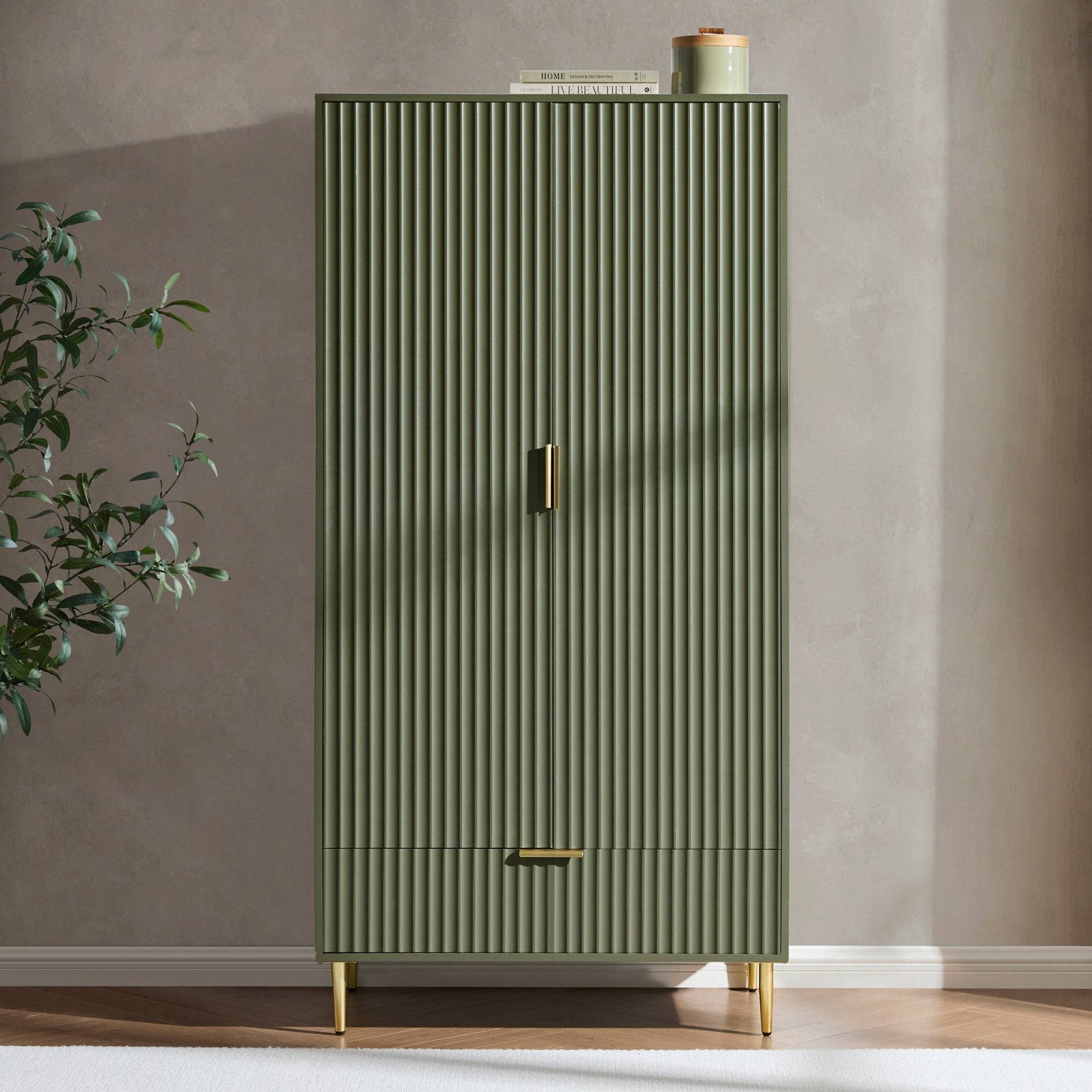 Dusklia - Evie 2 Door Wardrobe with Drawer - Vetiver