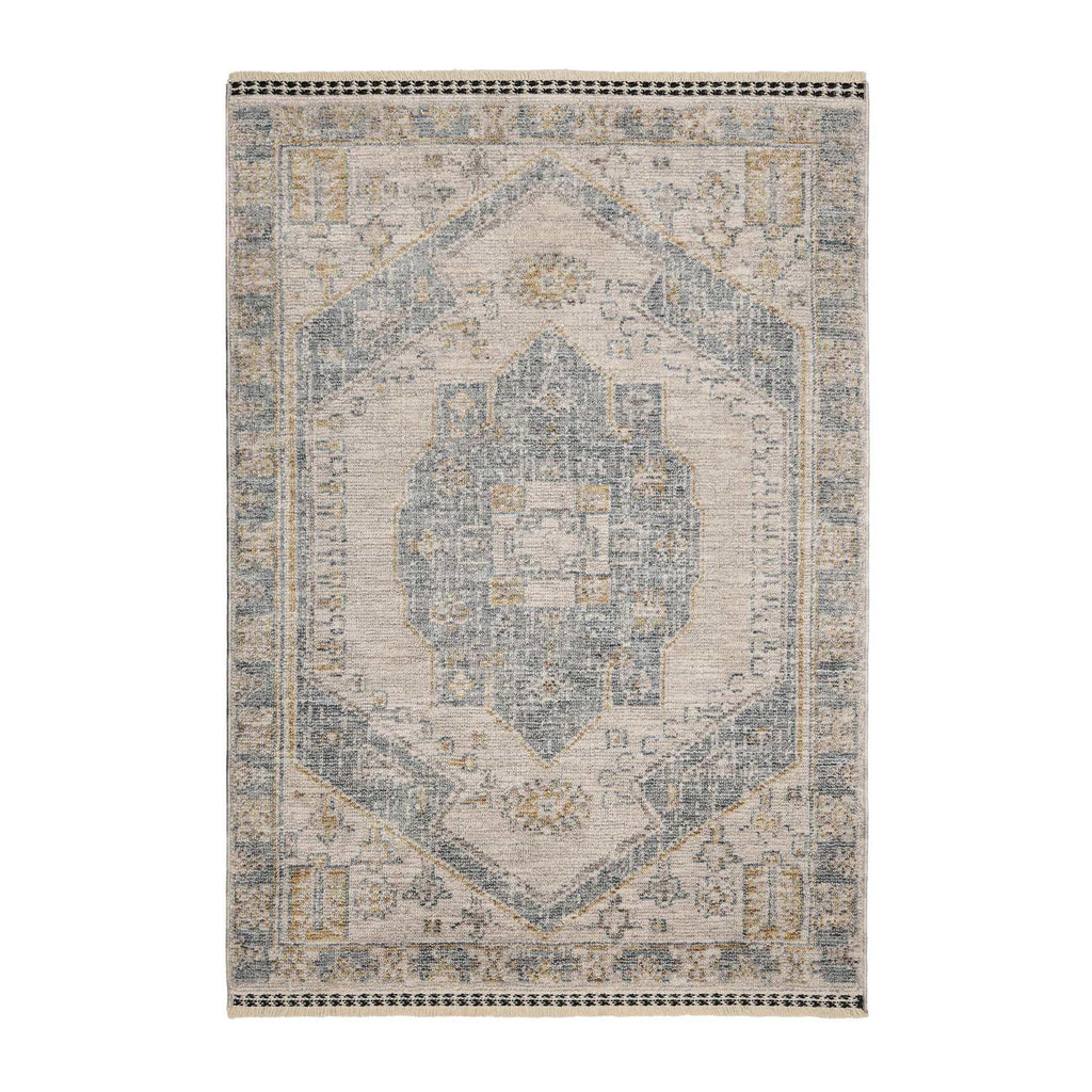 Dusklia - Ezra Traditional Tufted Edge Rug - Blue
