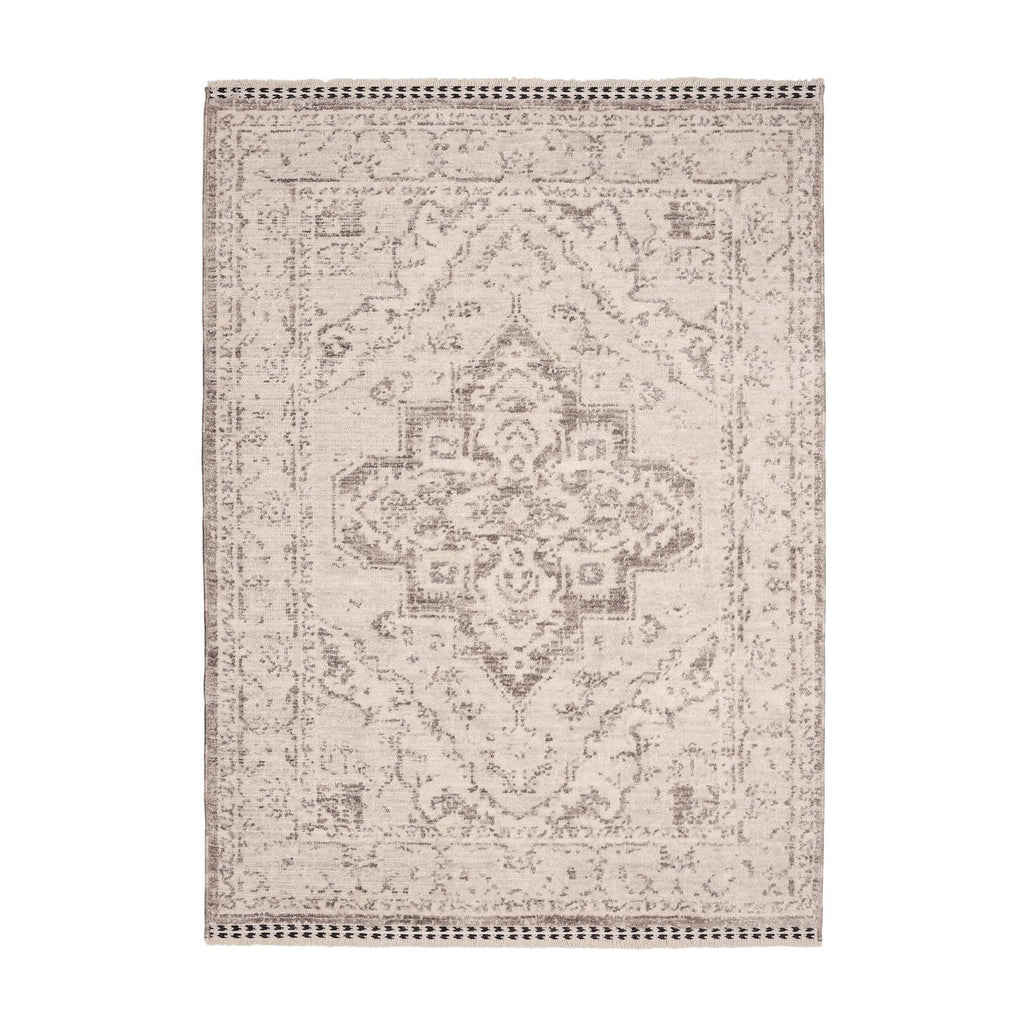 Dusklia - Ezra Traditional Tufted Edge Rug - Natural