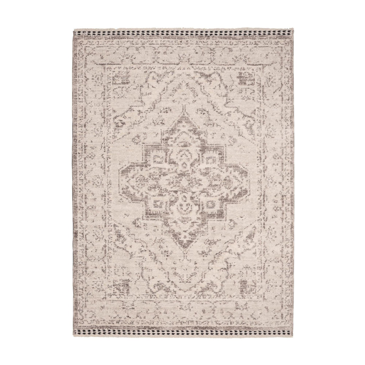 Dusklia - Ezra Traditional Tufted Edge Rug - Natural