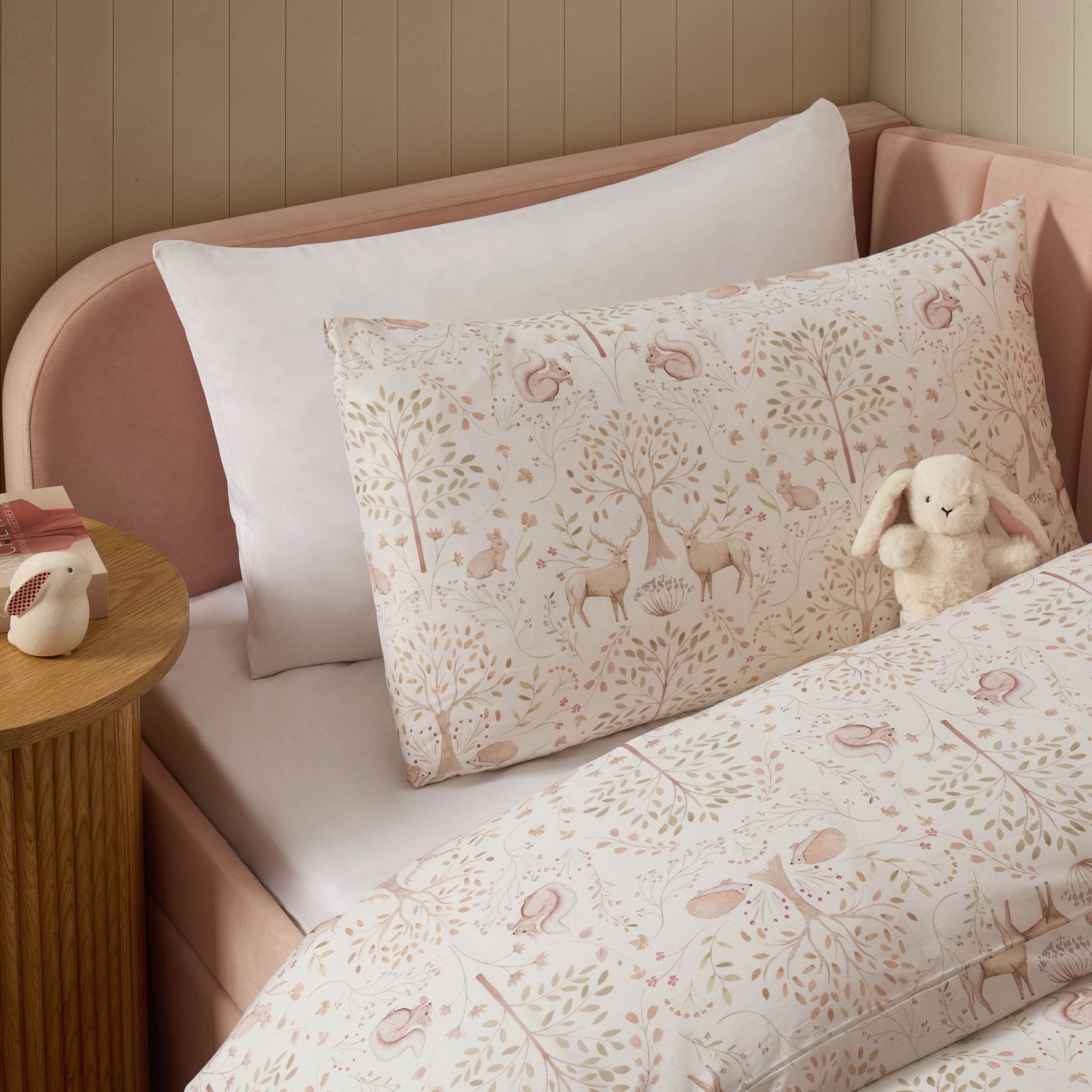 Dusklia - Faith Woodland 100% Cotton Kids Duvet Cover & Pillowcase Set - Natural