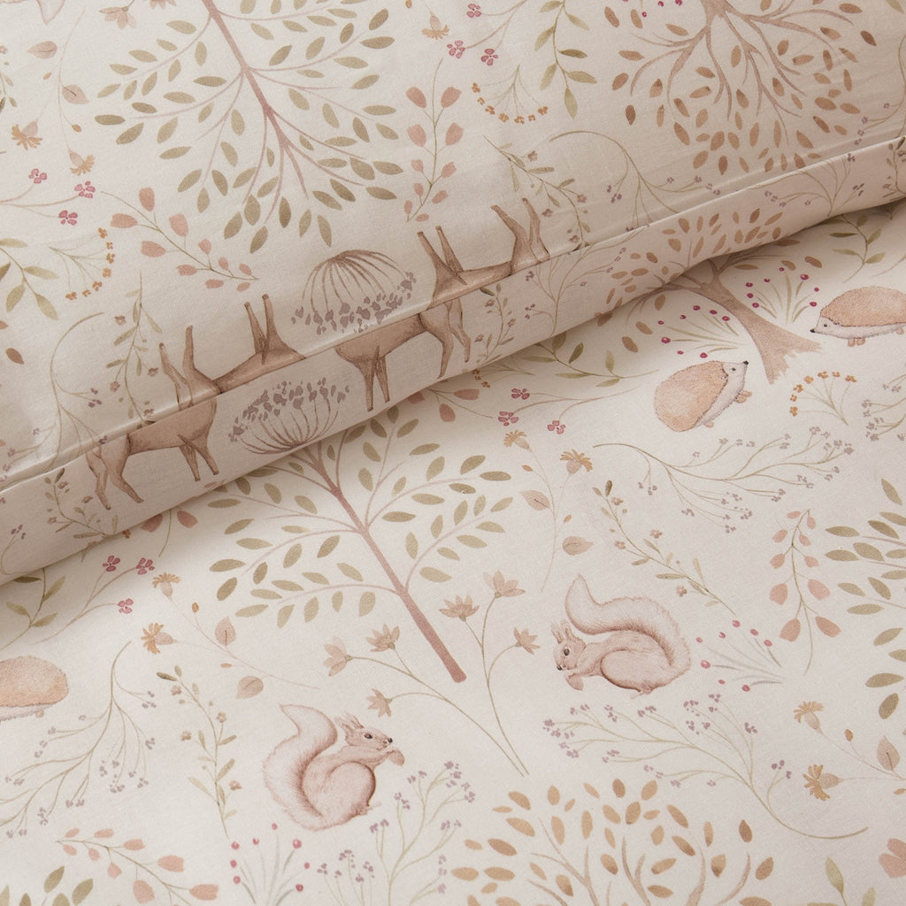 Dusklia - Faith Woodland 100% Cotton Kids Duvet Cover & Pillowcase Set - Natural