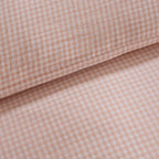 Dusklia - Faro Muslin Gingham Duvet Cover & Pillowcase Set - Blush Pink