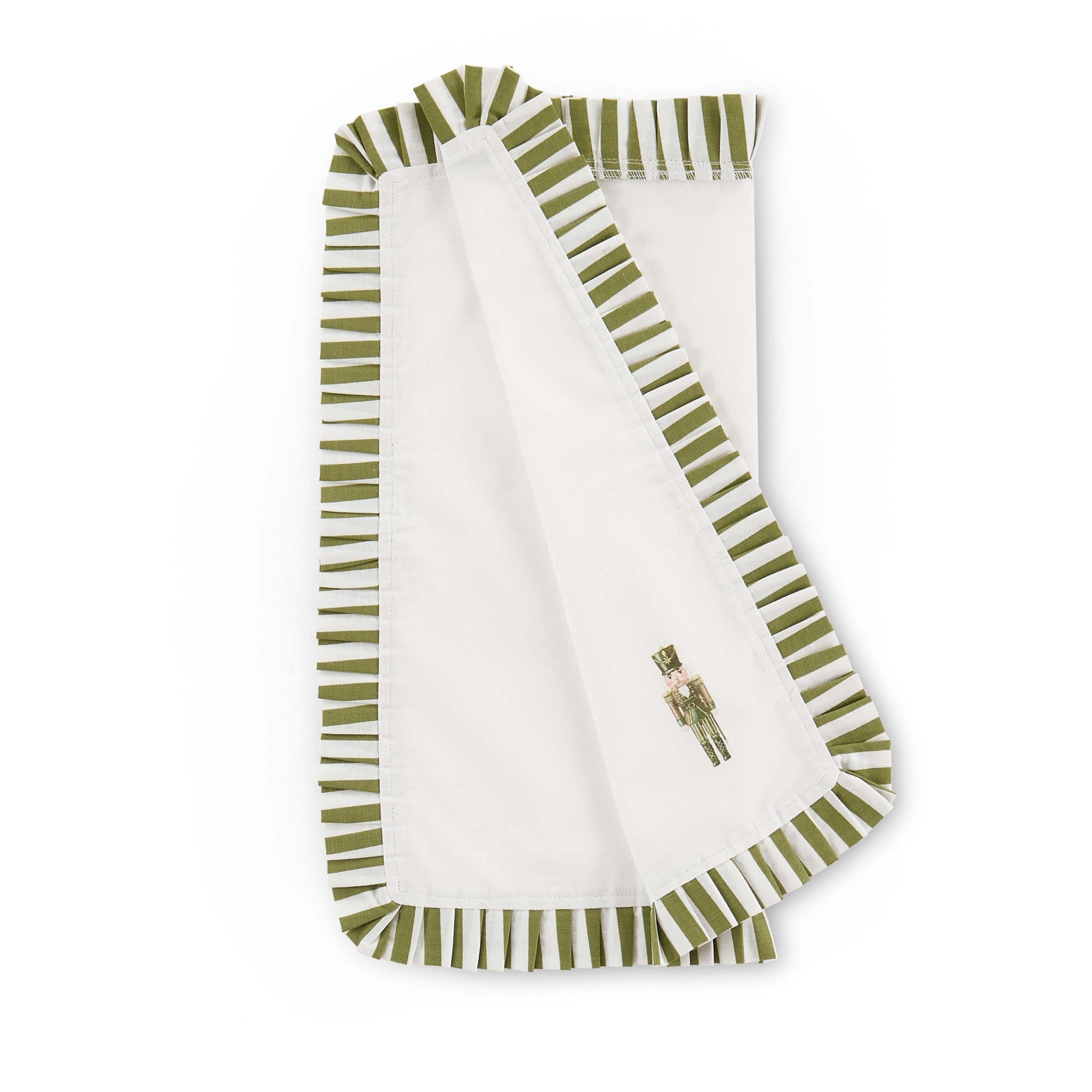 Lot de 4 serviettes de Noël Farron à bords volantés - Vert