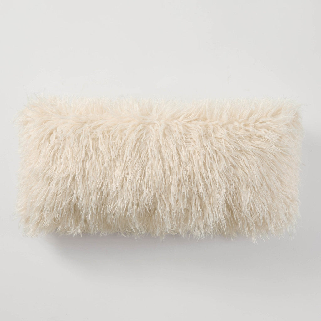 Housse de coussin de canapé en fausse fourrure de mouton - Blanc cassé