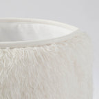 Dusklia - Faux Fur Sheepskin Storage Basket - Off-White