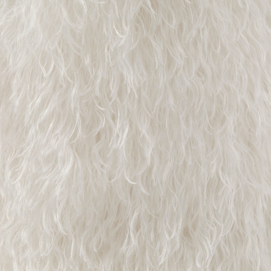 Dusklia - Faux Fur Sheepskin Storage Basket - Off-White
