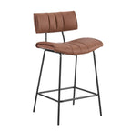 Dusklia - Fearne Set of 2 Barstools - Faux Leather Tan