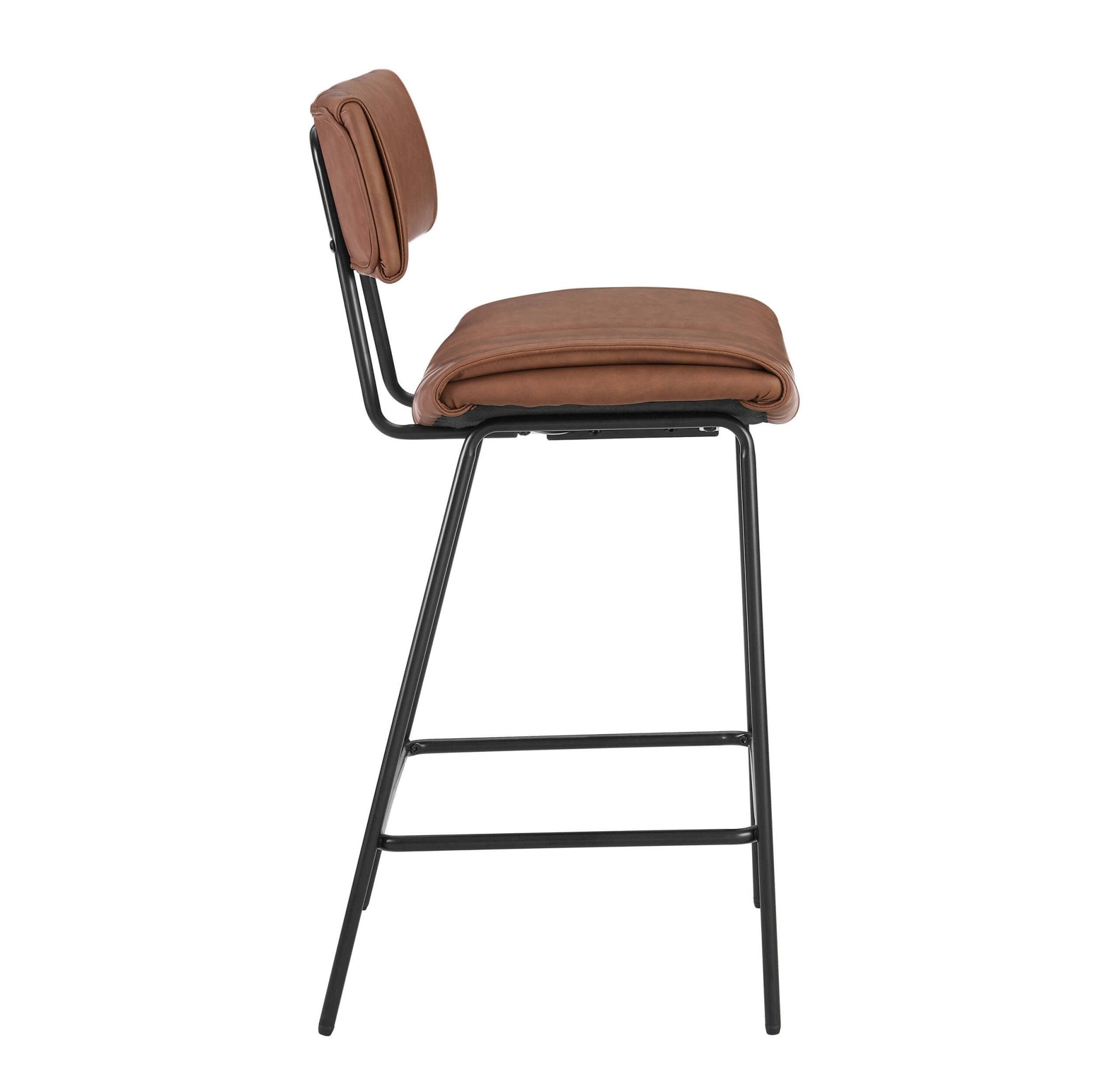 Dusklia - Fearne Set of 2 Barstools - Faux Leather Tan