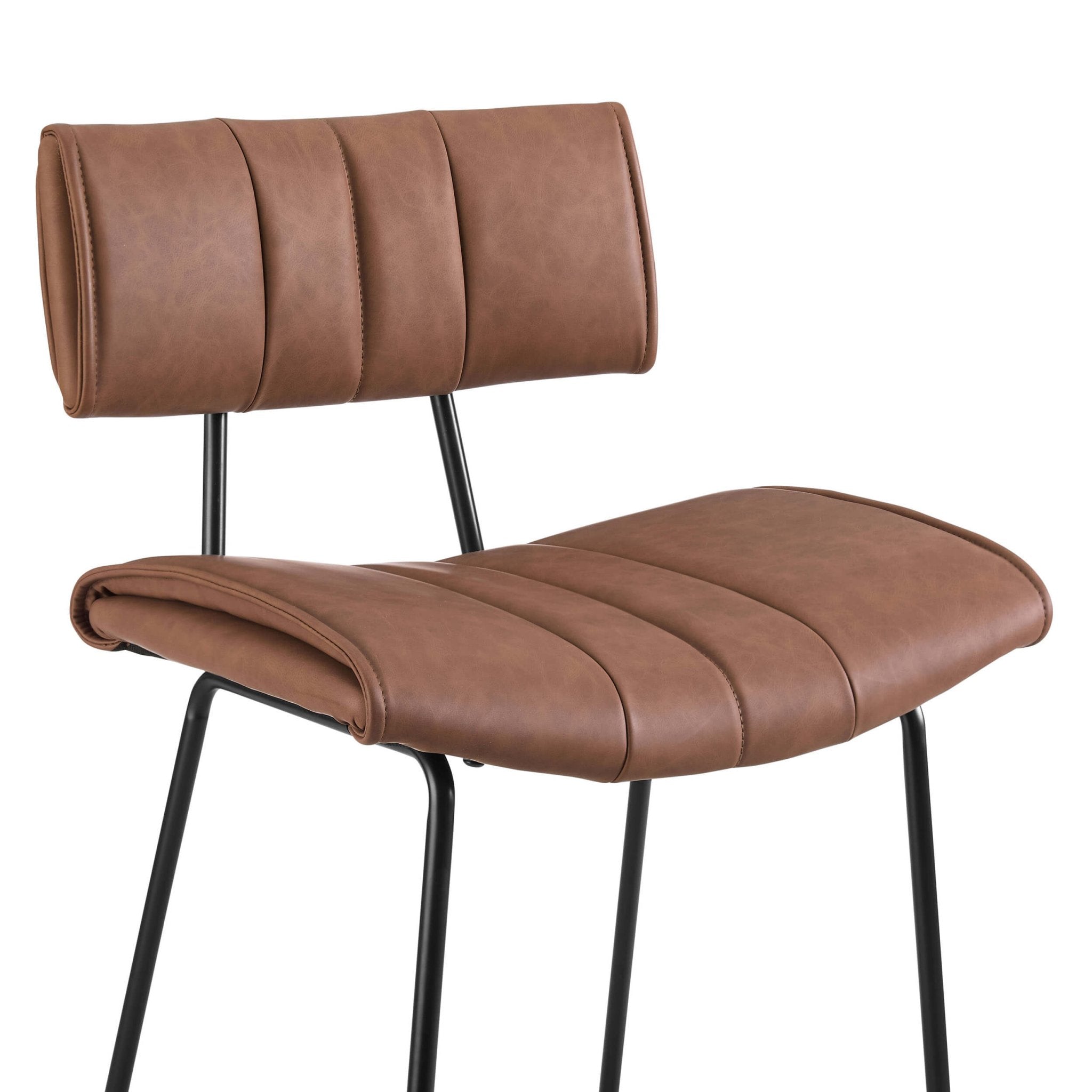 Dusklia - Fearne Set of 2 Barstools - Faux Leather Tan