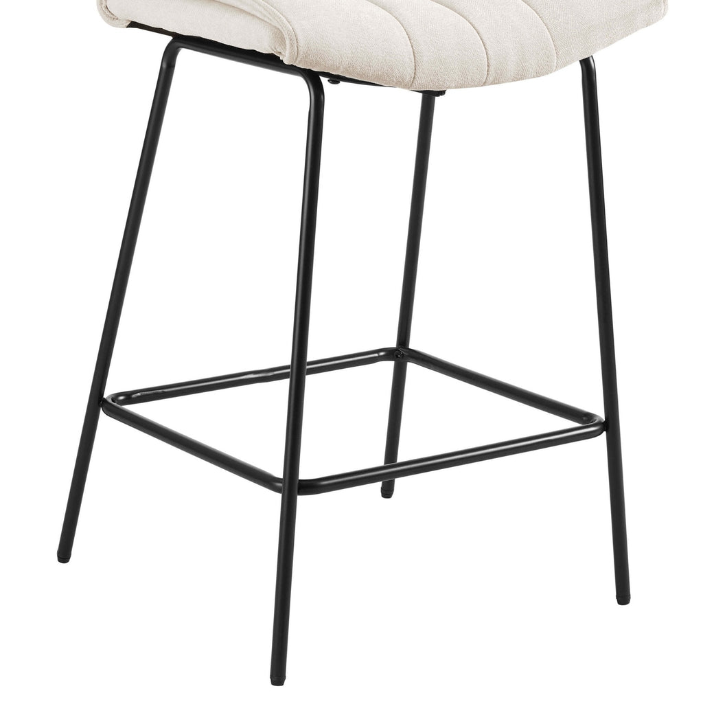 Dusklia - Fearne Set of 2 Barstools - Ivory Chenille