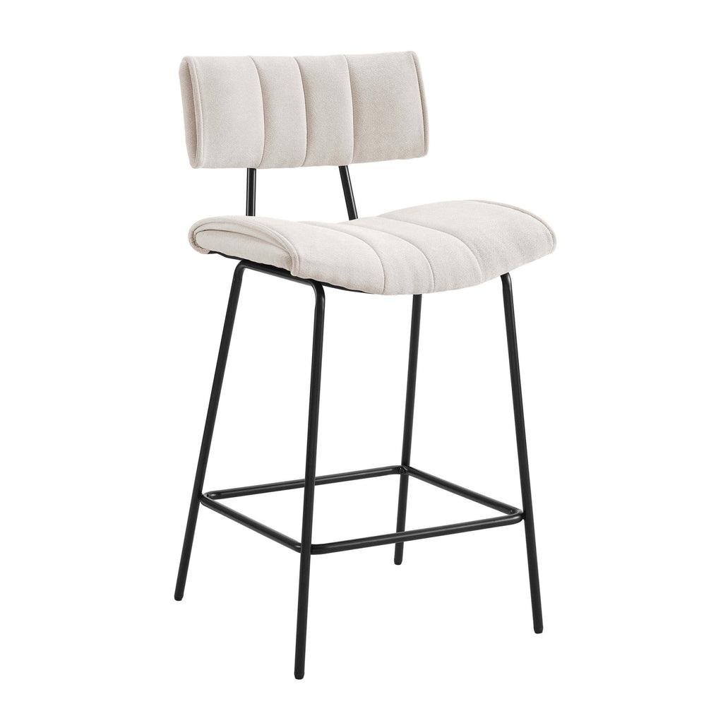 Dusklia - Fearne Set of 2 Barstools - Ivory Chenille