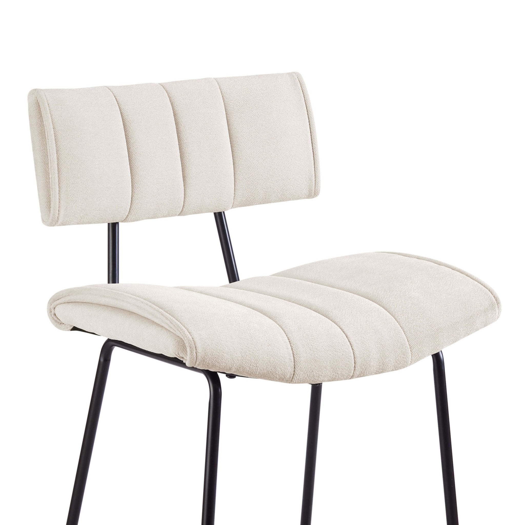 Dusklia - Fearne Set of 2 Barstools - Ivory Chenille