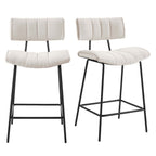 Dusklia - Fearne Set of 2 Barstools - Ivory Chenille