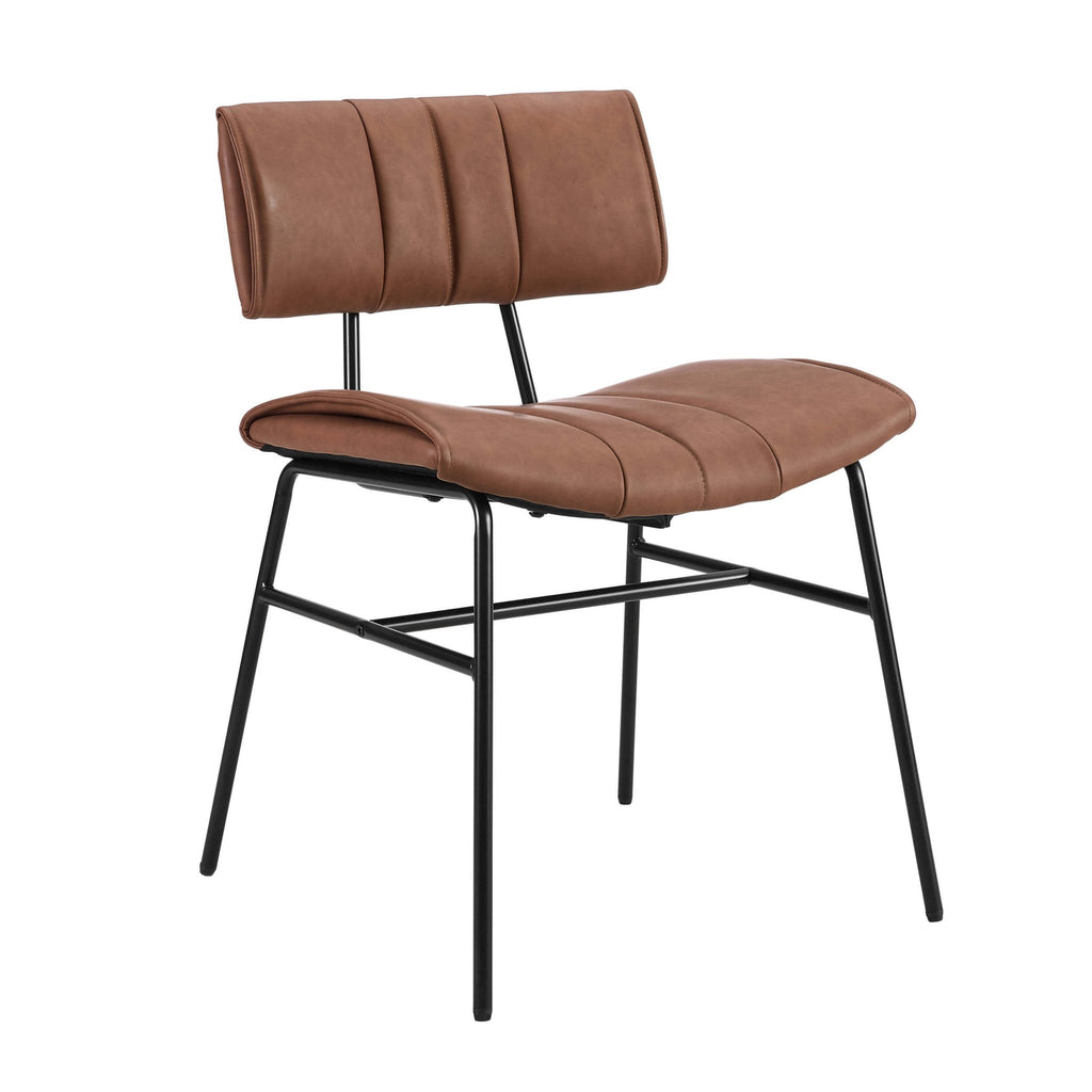 Dusklia - Fearne Set of 2 Dining Chairs - Faux Leather Tan