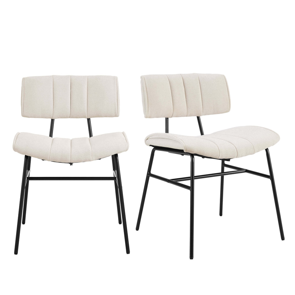 Dusklia - Fearne Set of 2 Dining Chairs - Ivory Chenille