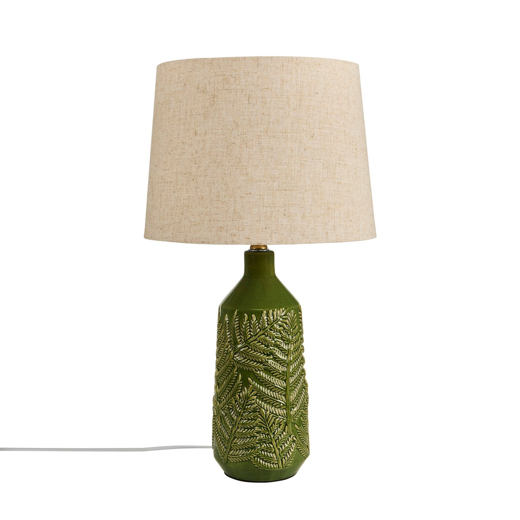 Dusklia - Fern Ceramic Textured Table Lamp - Green
