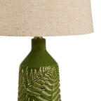 Dusklia - Fern Ceramic Textured Table Lamp - Green