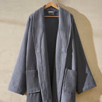Dusklia - Fiji Waffle Cotton Robe - Charcoal