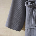 Dusklia - Fiji Waffle Cotton Robe - Charcoal