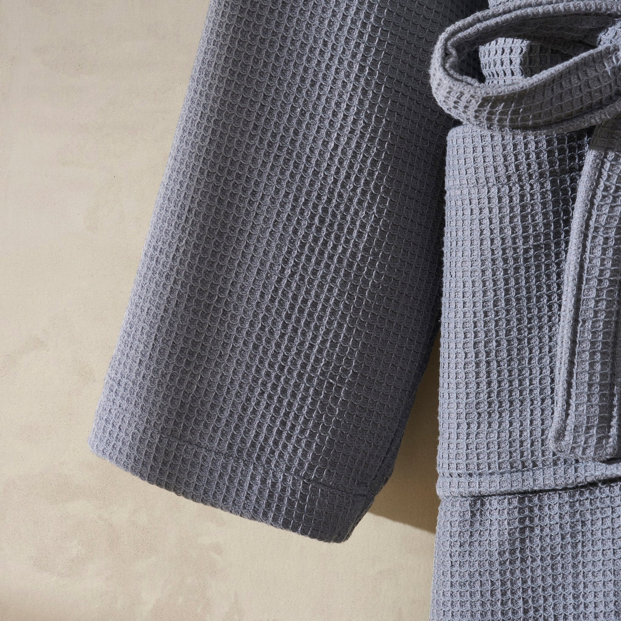 Dusklia - Fiji Waffle Cotton Robe - Charcoal