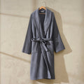 Dusklia - Fiji Waffle Cotton Robe - Charcoal