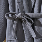 Dusklia - Fiji Waffle Cotton Robe - Charcoal