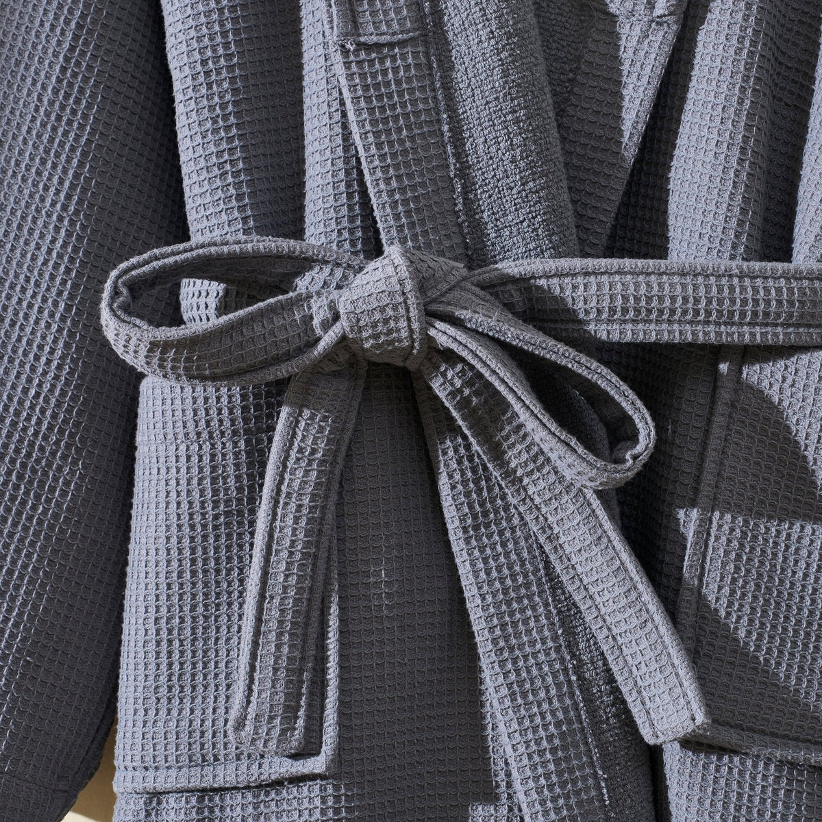 Dusklia - Fiji Waffle Cotton Robe - Charcoal