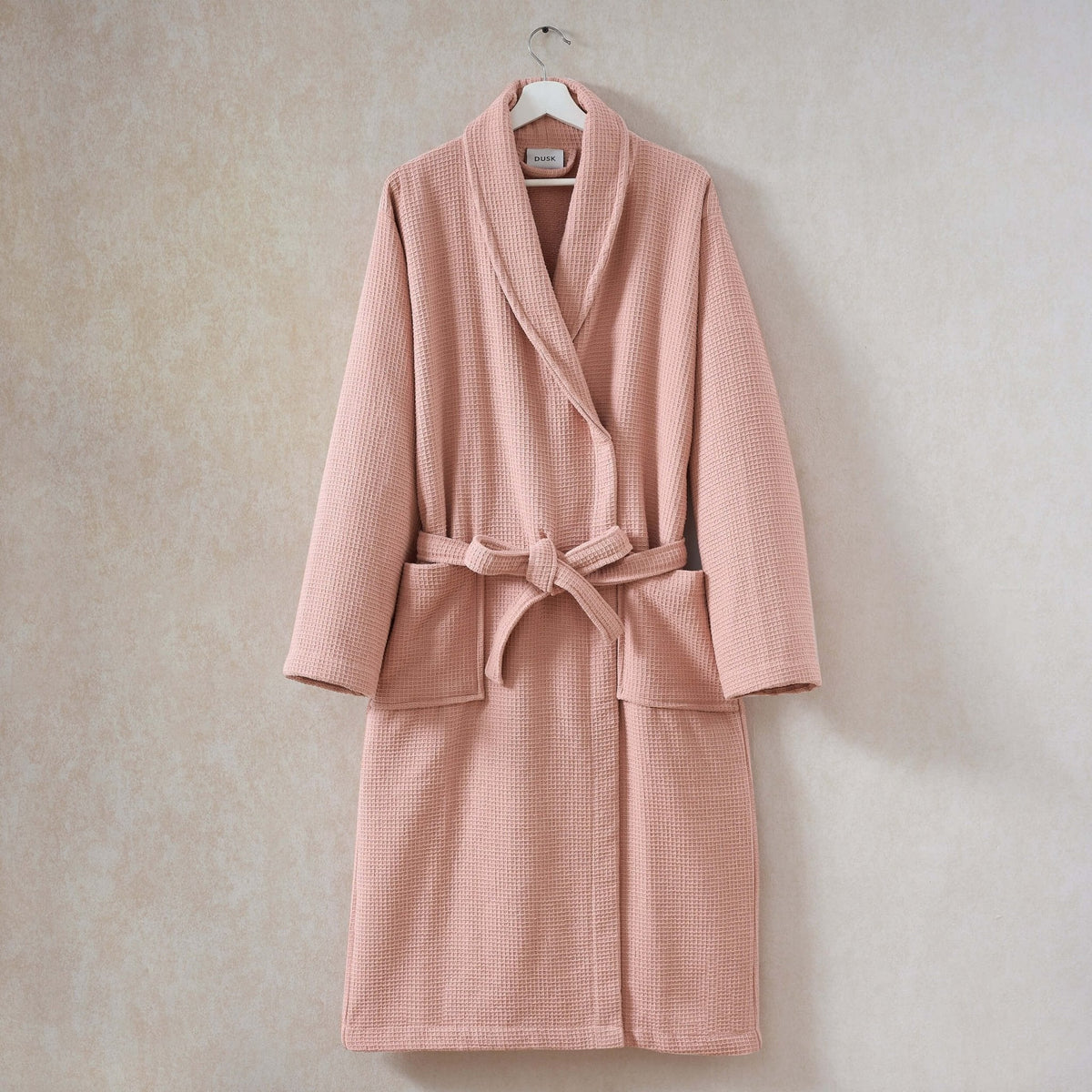Dusklia - Fiji Waffle Cotton Robe - Pink