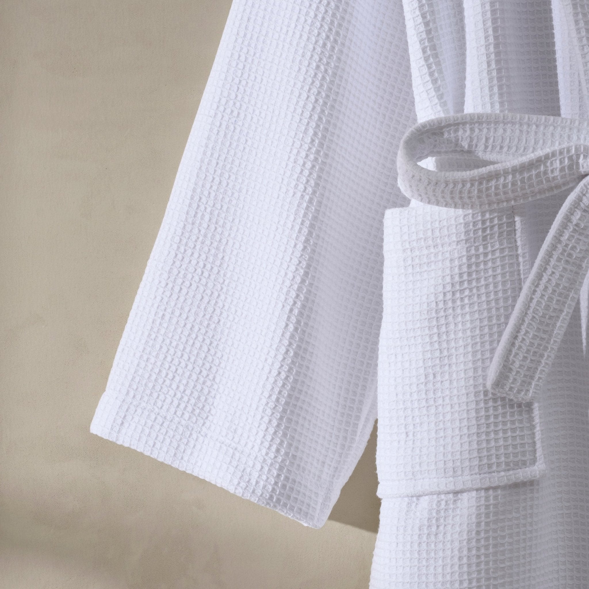 Dusklia - Fiji Waffle Cotton Robe - White