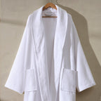 Dusklia - Fiji Waffle Cotton Robe - White