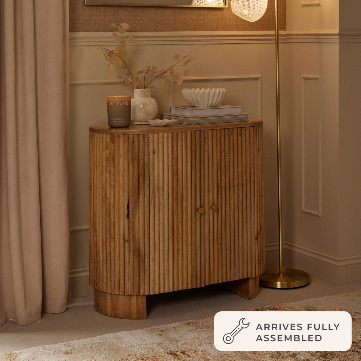 Dusklia - Finley Mango Wood 2 Door Sideboard - Natural