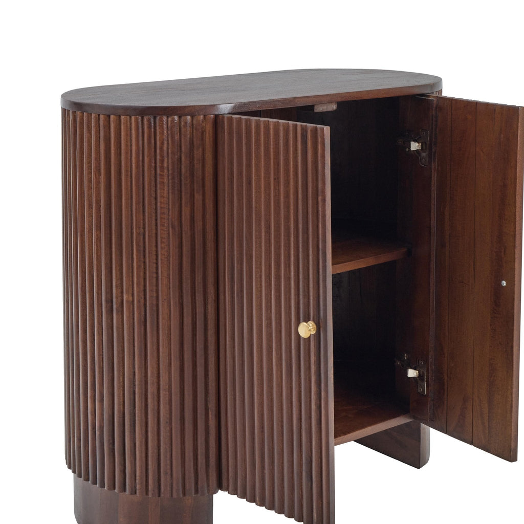 Dusklia - Finley Mango Wood 2 Door Sideboard - Walnut
