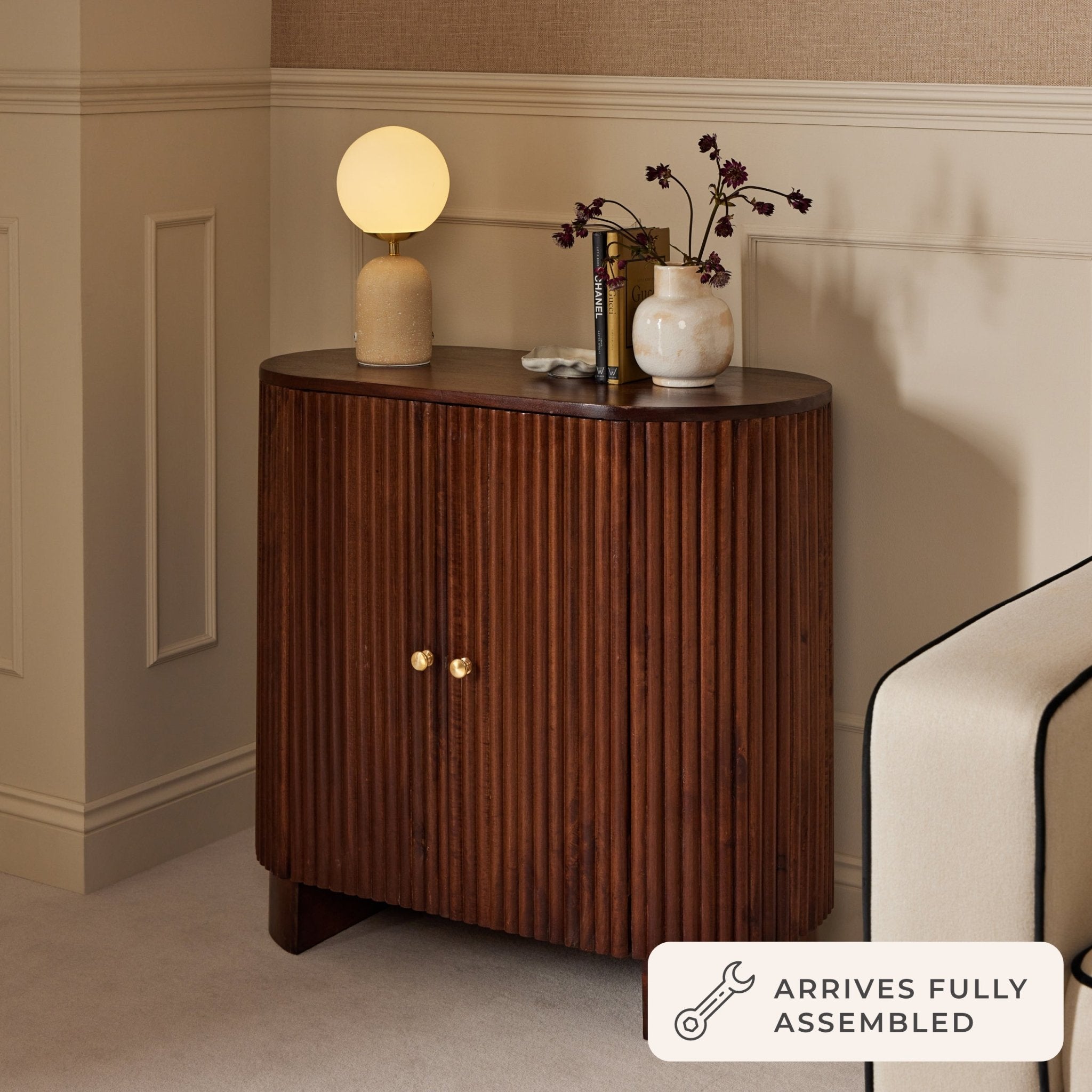 Dusklia - Finley Mango Wood 2 Door Sideboard - Walnut