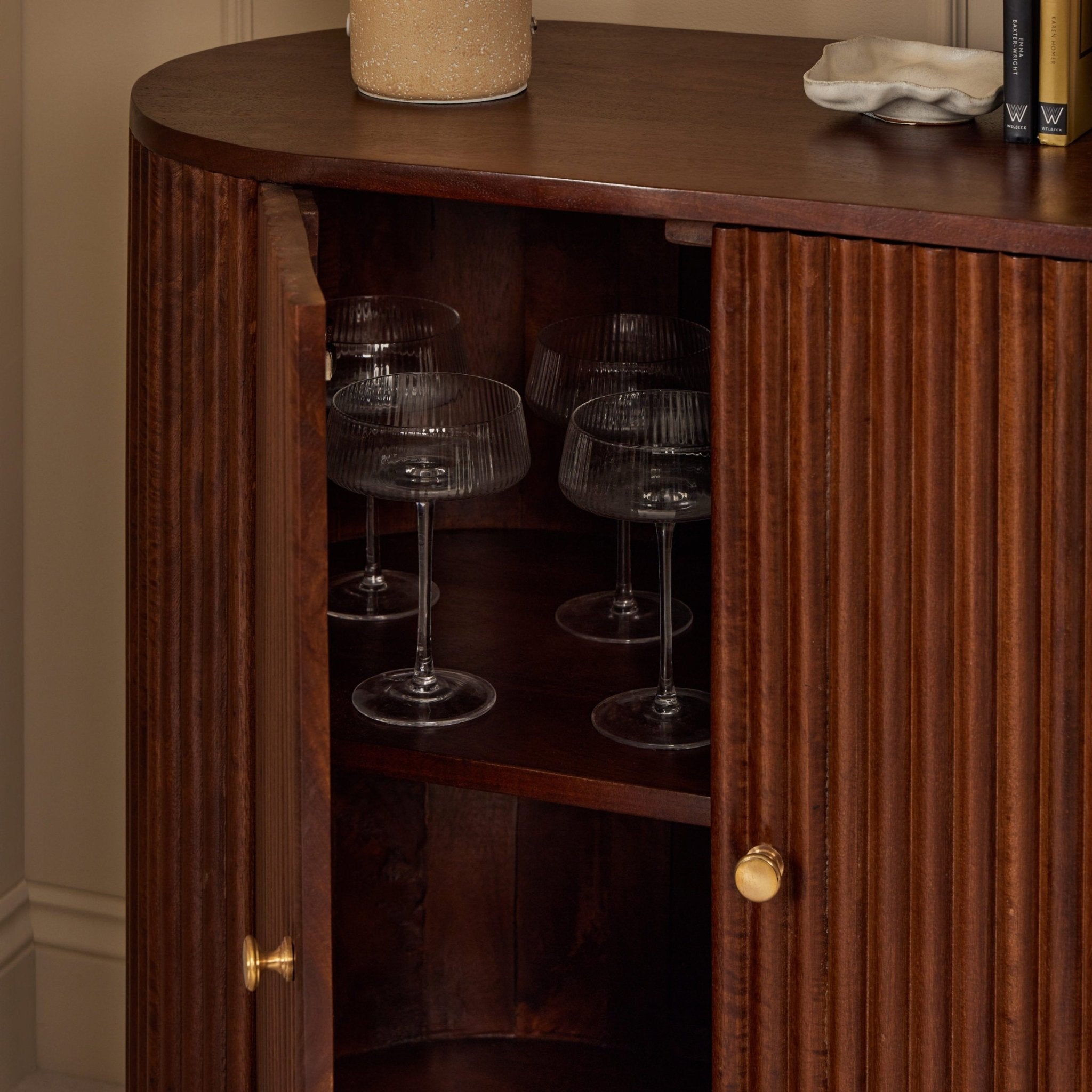 Dusklia - Finley Mango Wood 2 Door Sideboard - Walnut
