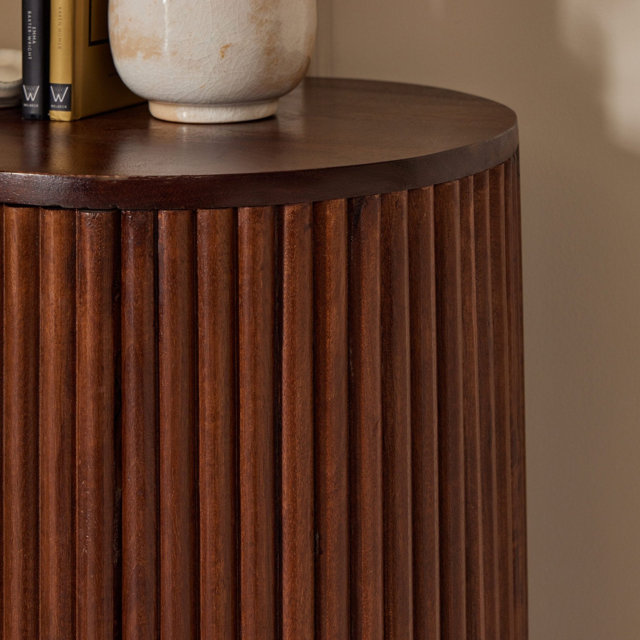 Dusklia - Finley Mango Wood 2 Door Sideboard - Walnut