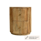 Dusklia - Finley  Mango Wood 2 Drawer Bedside Table - Natural