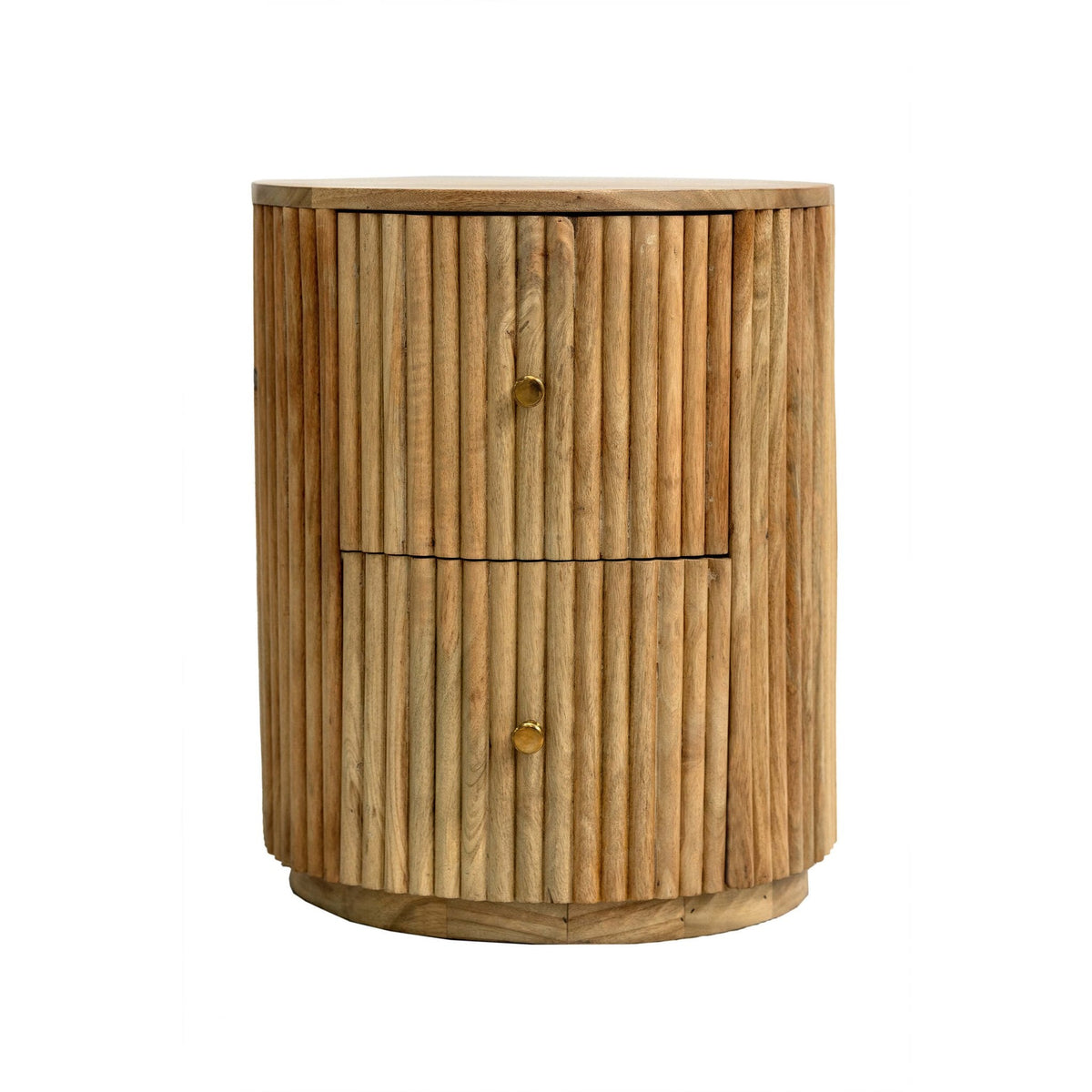 Dusklia - Finley  Mango Wood 2 Drawer Bedside Table - Natural