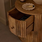 Dusklia - Finley  Mango Wood 2 Drawer Bedside Table - Natural