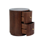 Dusklia - Finley Mango Wood 2 Drawer Bedside Table - Walnut
